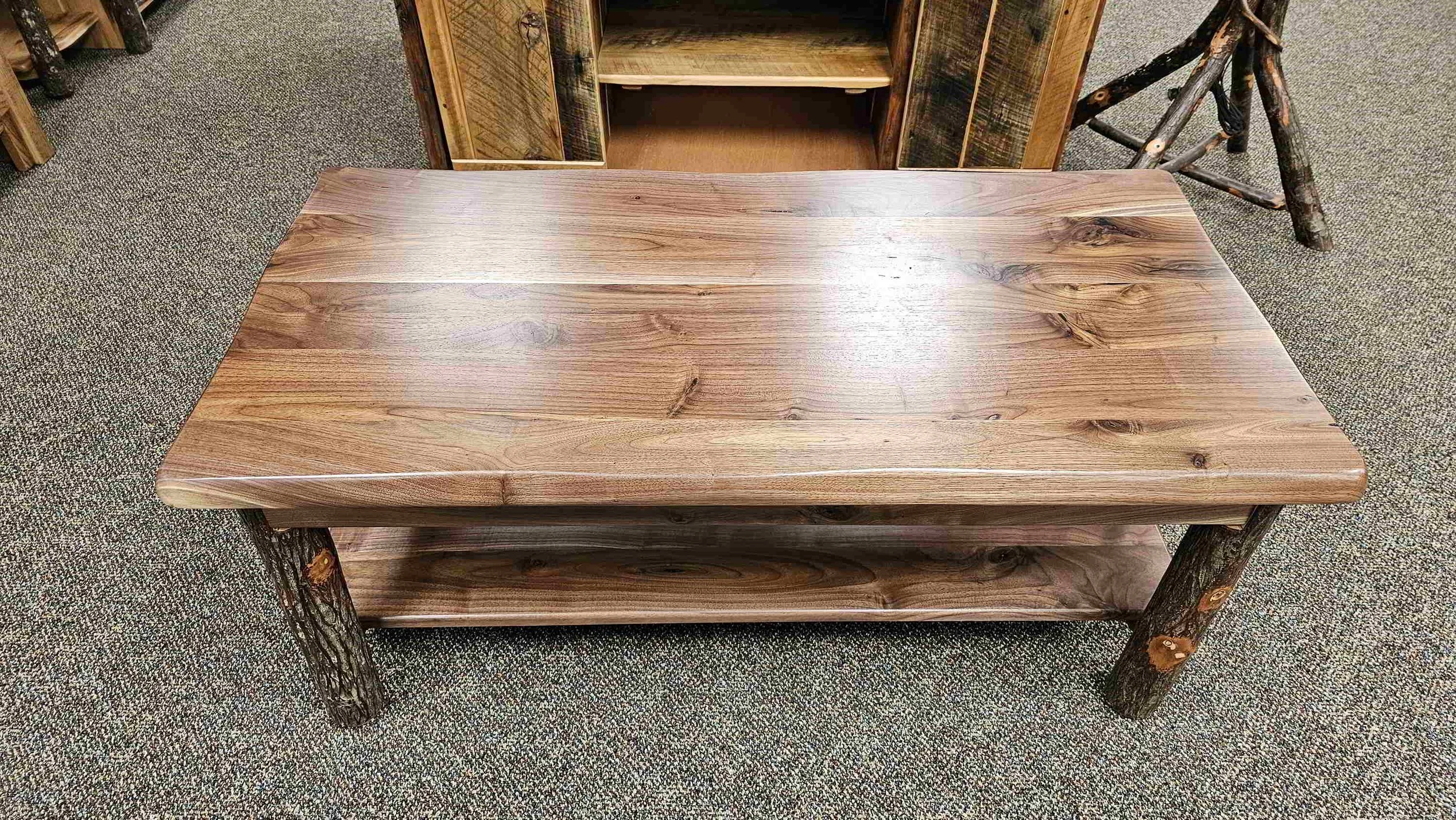 Black Walnut Wavy Edge Coffee Table — EZ Mountain Rustic Furniture